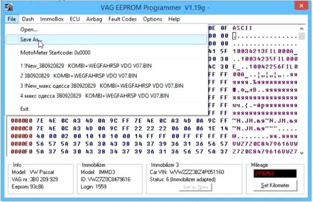 Change-Cluster-Mileage-for-Volkswagen-Passat-by-VAG-EEPROM-3