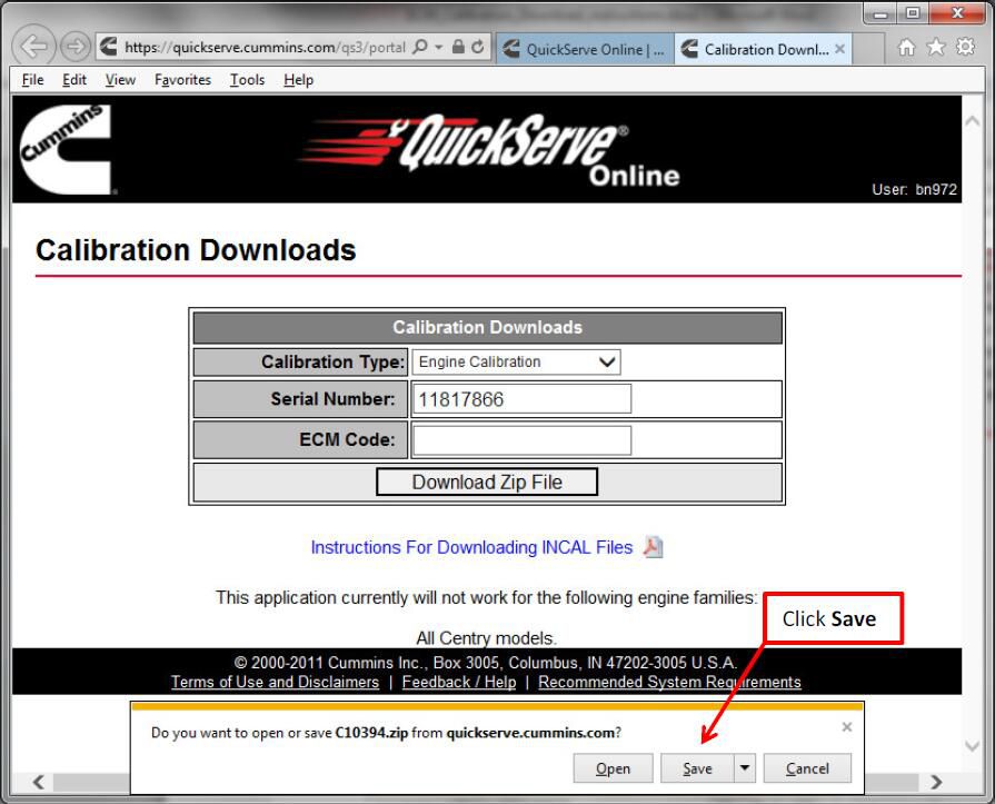 Cummins-QuickServe-Online-to-Downlaod-ECM-Calibrations-11