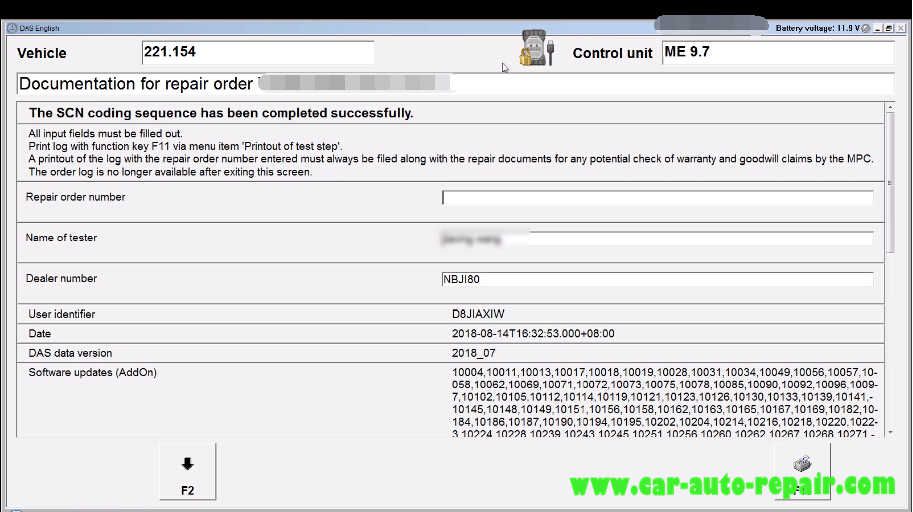 How to XENTRY SCN Coding for Mercedes Benz S221 (20)