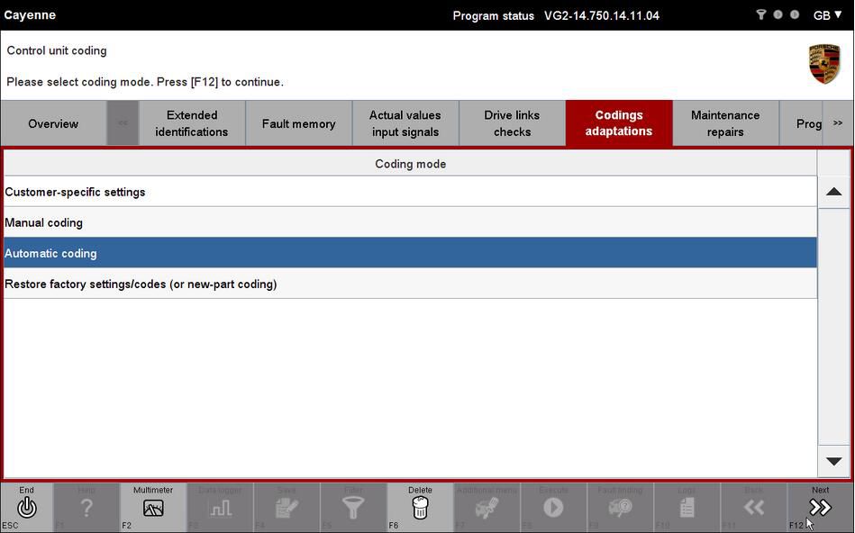 Porsche PIWIS 2 Rear-end Electronics Coding for Cayenne (9)