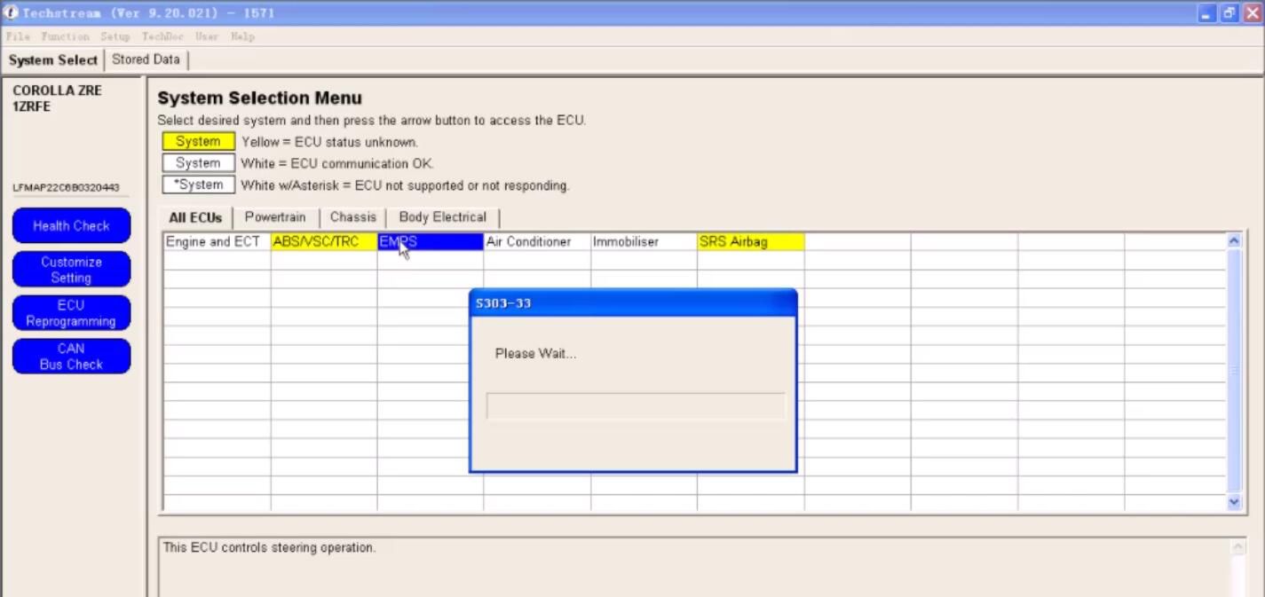 Toyota TIS Techstream Diagnose for Toyota Corolla EX 2011 (11)