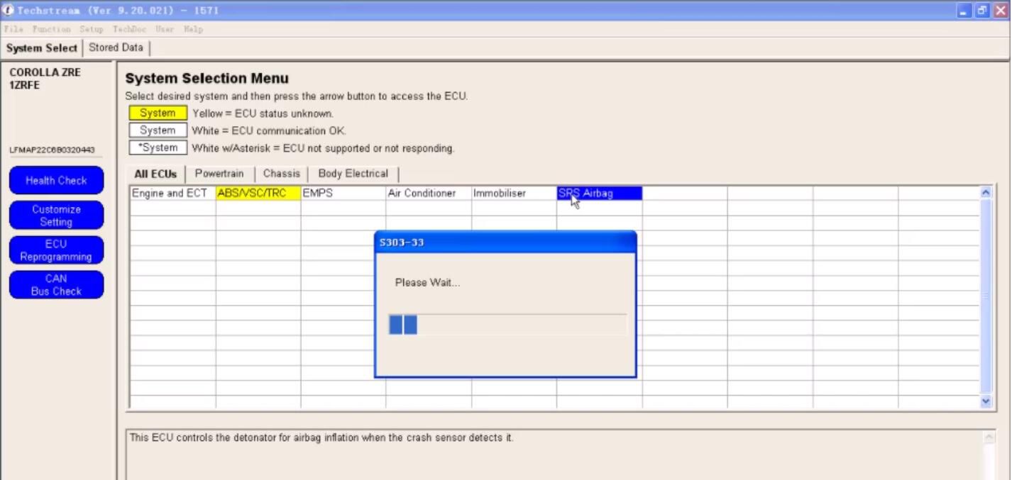 Toyota TIS Techstream Diagnose for Toyota Corolla EX 2011 (13)