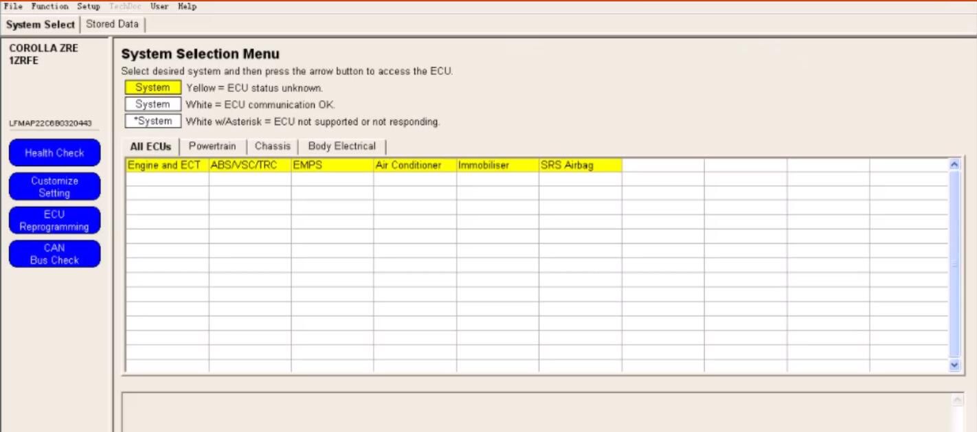 Toyota TIS Techstream Diagnose for Toyota Corolla EX 2011 (3)